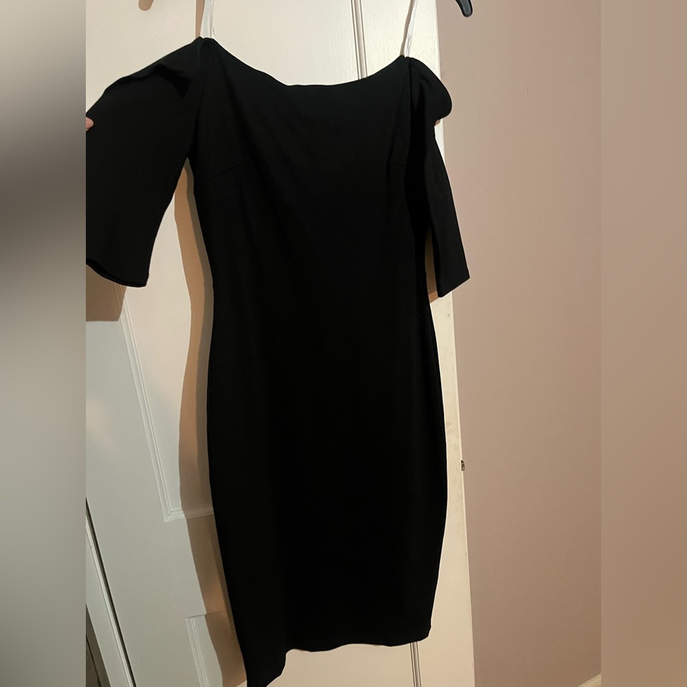 Lulus off the shoulder little black dress. Bodycon. Super stretchy and sexy.
